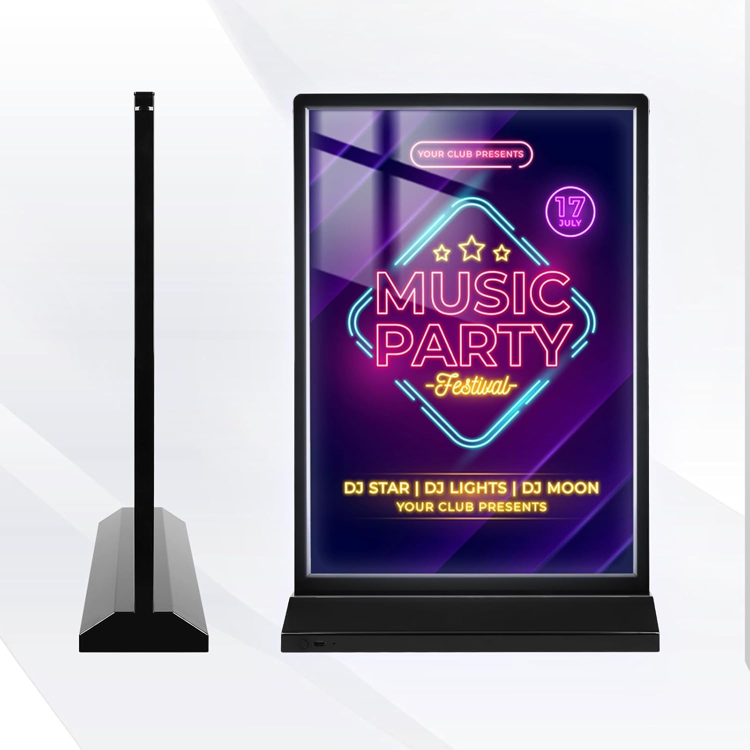 A4 Size Tabletop LED Sign Holder, Brightness Adjustable Desktop Advertising Light Box, Charged via USB, Durable Light up Menu Holder for Restaurants, Bars, Hotels, Stores, Offices, Wedding