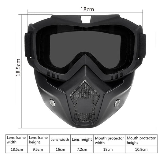 Face Mask Anti Scratch UV Protective Face | Eyewear Windproof Dirt Shield With Soft Foam Padded Detachable Mouth Filter For cycling Bike Off Road Racing Mask